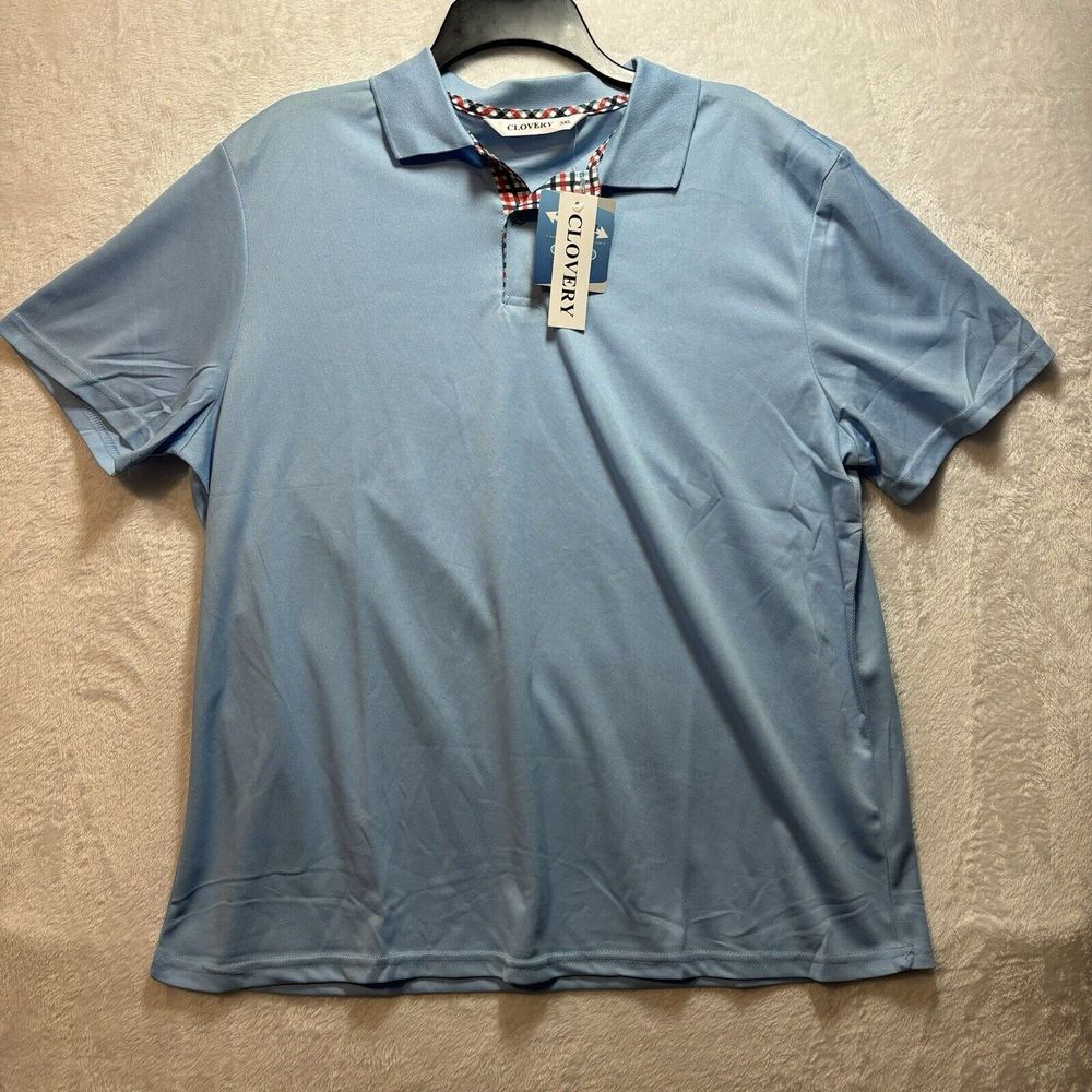 Clovery Polo Men 3XL Blue Performance Golf Shirt lightweight NWT